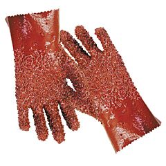 Wells Lamont Pr4112L Perma-Ruff Red Pvc Chipsurface Textured Gloves, Size Large