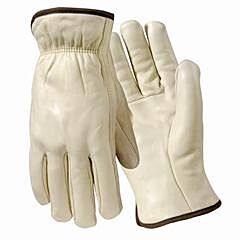 Wells Lamont Y0122L Grain Cowhide, Straight Thumb, Bound Hem