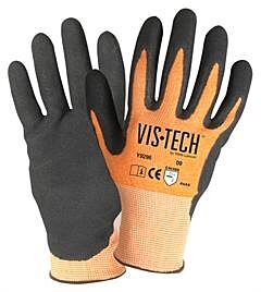 Wells Lamont Y9296Xl Vis-Tech Hivis Cut Resistant Gloves W/Nitrile Palm