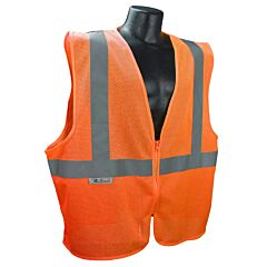 Radians Sve1-2Zom-2X/3X Class 2 Orange Economy Mesh Vest, Size 2X-Large/3X-Large