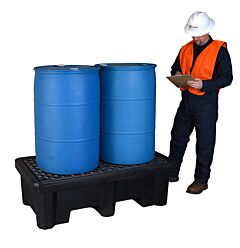 Ultratech 2505 Spill Pallet P2, Economy Model, With Drain, Black