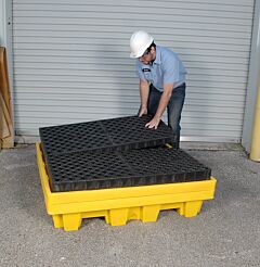 Ultratech 1230 Spill Pallet P4, Nestable Model, No Drain, Yellow
