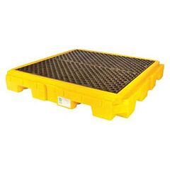 Ultratech 9631 Spill Pallet P4 Plus, With Drain, Yellow