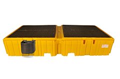 Ultratech 1142 Twin Ibc Spill Pallet With 1 Left Side Bucket Shelf, No Drain