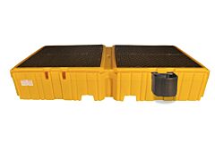 Ultratech 1145 Twin Ibc Spill Pallet With 1 Right Side Bucket Shelf, With Drain
