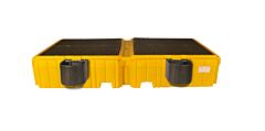 Ultratech 1143 Twin Ibc Spill Pallet With 2 Bucket Shelves, No Drain