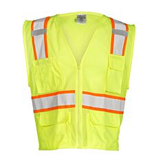 Kishigo 1195 All Mesh Contrast Safety Vest, Class 2, Lime, Size 3X-Large