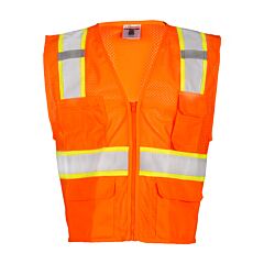 Kishigo 1196 All Mesh Contrast Safety Vest, Class 2, Orange, Size 5X-Large