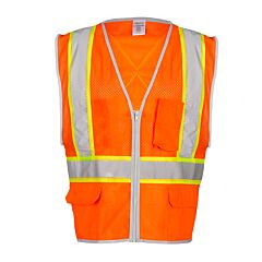 Kishigo 1577 Brilliant Series Dual Compliant X Back Safety Vest, Class 2, Orange, Size Small/Medium