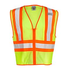 Kishigo 1056 Contrasting Mesh Safety Vest, Class 2, Lime, Size 2X-Large