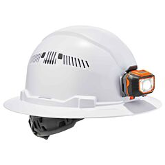 Ergodyne 60156 Skullerz 8973-Led Class C Hard Hat Full Brim Vented Ratchet Suspension Led, White