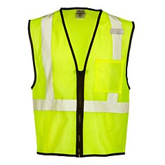 Kishigo 1519 Single Pocket Zipper Mesh Vest, Economy, Class 2, Lime, Size 4X/5X-Large