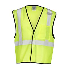 Kishigo 1193 Single Pocket Zipper Mesh Vest, Economy, Class 2, Lime, Size Small/Medium