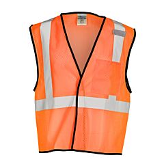 Kishigo 1194 Single Pocket Zipper Mesh Vest, Economy, Class 2, Orange, Size Small/Medium