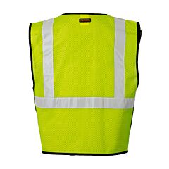 Kishigo 1535 Single Pocket Breakaway Vest, Economy, Class 2, Lime, Size 4X/5X-Large