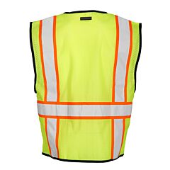 Kishigo Fm527 Chemically Treated Polyester Contrast Mesh Vest, Flame Resistant, Lime, Size Small/Medium