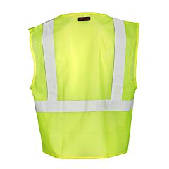 Kishigo 1085 3 Pocket Zipper Mesh Vest, Class 2, Lime, Size Medium