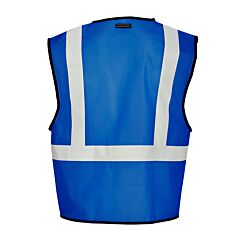 Kishigo B121 Single Pocket Mesh Vest, Economy, Enhanced Visibility, Royal Blue, Size Large/X-Large