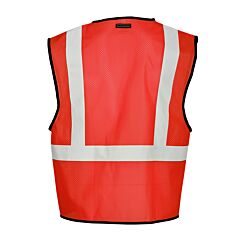 Kishigo B122 Single Pocket Mesh Vest, Economy, Enhanced Visibility, Red, Size Small/Medium
