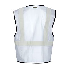 Kishigo B124 Single Pocket Mesh Vest, Economy, Enhanced Visibility, White, Size Small/Medium