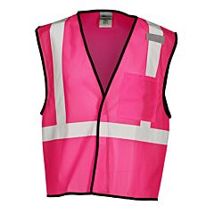 Kishigo B126 Single Pocket Mesh Vest, Economy, Enhanced Visibility, Pink, Size 2X/3X-Large