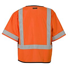 Kishigo 1568 Single Pocket Zipper Vest, Economy, Class 3, Orange, Size 2X/3X-Large