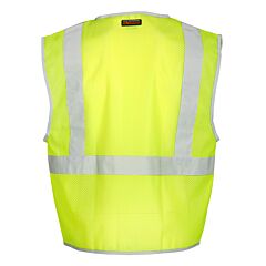 Kishigo 1507 Brilliant Series 3 Pocket Zipper Mesh Vest, Class 2, Lime, Size Medium