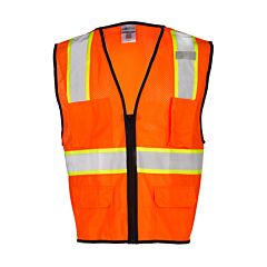 Kishigo 1518 4 Pocket Contrast Mesh Vest, Economy, Class 2, Orange, Size Large/X-Large