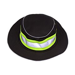 Kishigo B22 Full Brim Safari Hat, Enhanced Visibility, Black/ Lime, Size Large/X-Large