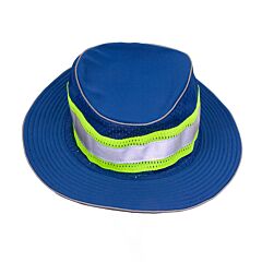 Kishigo B23 Full Brim Safari Hat, Enhanced Visibility, Royal Blue/ Lime, Size Large/X-Large