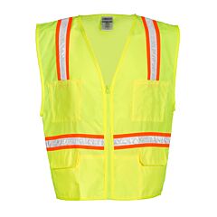 Kishigo 1092 Multi-Pocket Surveyors Vest, Economy, Non-Ansi Vest, Lime, Size 4X-Large