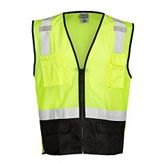 Kishigo 1509 Black Bottom Mesh Vest, Economy, Class 2, Lime, Size Small/Medium