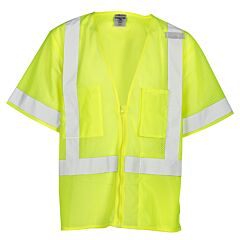 Kishigo 1264 All Mesh Vest, Economy, Class 3, Lime, Size 2X-Large