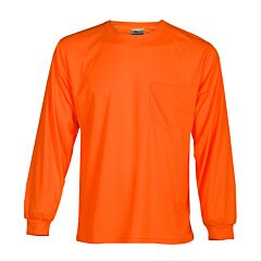 Kishigo 9123 Microfiber Long Sleeve T-Shirt, Economy, Non-Ansi, Orange, Size Medium