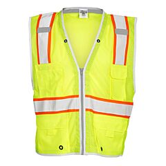 Kishigo 1510 Premium Brilliant Series Heavy Duty Vest, Class 2, Lime, Size X-Large