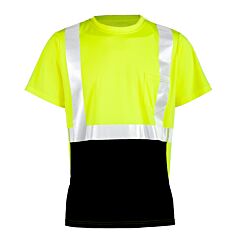 Kishigo 9162 Black Bottom Class 2 T-Shirt, Lime, Size Medium