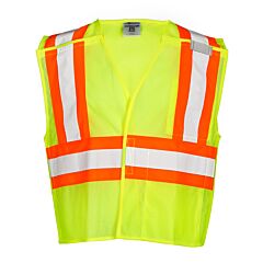 Kishigo 1174 Contrasting Mesh Breakaway Vest, Class 2, Lime, Size 5X-Large