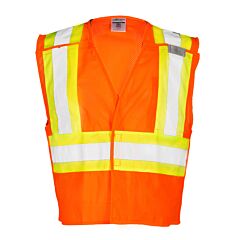 Kishigo 1176 Contrasting Mesh Breakaway Vest, Class 2, Orange, Size 4X-Large