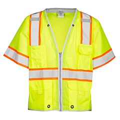 Kishigo 1550 Premium Brilliant Series Heavy Duty Vest, Class 3, Lime, Size X-Large
