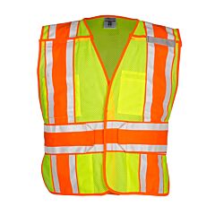 Kishigo 1166Ba Contrasting Mesh Breakaway Vest, Class 2, Lime, Size Medium
