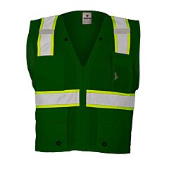 Kishigo B104 Multi Pocket Mesh Vest, Enhanced Visibility, Green/ Lime, Size Small/Medium