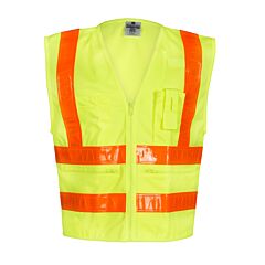 Kishigo 1197 Combined Performance 5 Pocket Solid Vest, Class 2, Lime, Size 3X-Large