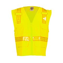 Kishigo 1208A Oralite Solid Front With Mesh Back Vest, Class 2, Lime, Size 4X-Large