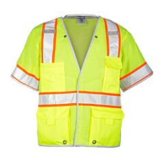 Kishigo 1552B Premium Brilliant Series Breakaway Class 3 Vest, Class 3, Lime, Size X-Large