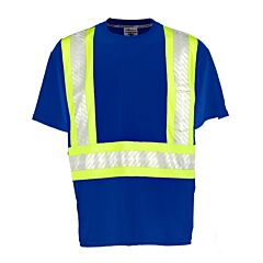 Kishigo B202 Contrast T-Shirt, Class 1, Enhanced Visibility, Royal Blue/ Lime, Size 5X-Large