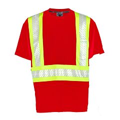 Kishigo B203 Contrast T-Shirt, Class 1, Enhanced Visibility, Red/ Lime, Size X-Large