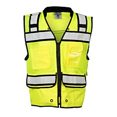 Kishigo S5004 High Performance Surveyors Zipper Vest, Class 2, Lime, Size Small