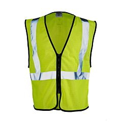 Kishigo 1547 Zipper Mesh Vest, Economy, Class 2, Lime, Size Small/Medium