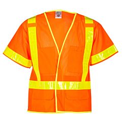 Kishigo 1202A Oralite Mesh Vest, Class 3, Orange, Size 4X-Large