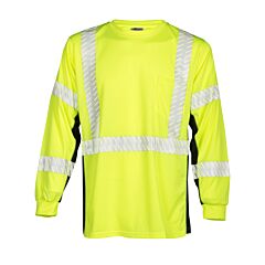 Kishigo 9134 Premium Black Series Long Sleeve Class 3 T-Shirt, Lime, Size 5X-Large